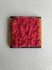 Woven Tile- Fluff- Mustard and Coral | Wall Sculpture in Wall Hangings by Mpwovenn Fiber Art by Mindy Pantuso