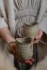 SET of (2 mugs) Earthling - "Simplicity" - organic natural | Drinkware by Laima Ceramics. Item made of stoneware works with minimalism style
