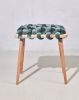 Sage Velvet Woven Stool | Chairs by Knots Studio. Item composed of wood & cotton