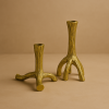 Rooted Taper Candle Holder — Gold Finish | Decorative Objects by Raíz Studio