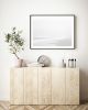 Minimalist black and white 'Misty Beach' photography print | Photography by PappasBland. Item made of paper works with minimalism & contemporary style