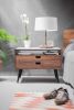 Nightstand Bedside Table Walnut / Oak Wood Board | Tables by Manuel Barrera Habitables. Item composed of oak wood and marble
