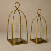 Bend Hurricane Candle Holder — Antique Brass Finish | Decorative Objects by Raíz Studio