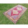 Vintage Faded Tan and Blue Turkish Wool Rug | Area Rug in Rugs by Vintage Pillows Store. Item made of cotton & fiber