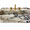 Fluted Calacatta Viola Marble Sink | Custom Wall Mounted Vanity | Water Fixtures by Vero Marble