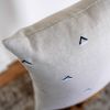 Black and White Triangles Printed on Natural Linen Pillow 22x22 | Pillows by Vantage Design