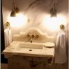 Calacatta Gold Marble Bathroom Sink with Backsplash - 36" | Water Fixtures by AYMARBLEDESIGN LLC