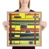 Framed Print - City in Grids - Geometric Abstract Urban | Work by Eman's Gallery
