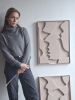 Diptych Wall Art Set (2 pieces) - Textured Plaster Sculptures - Pink Peach - Girls Room Decor | Wall Sculpture in Wall Hangings by Vaiva Art Atelier