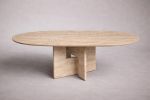 Pang Travertine Oval Dining Table | Tables by HamamDecor LLC