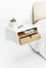White Floating Nightstand Bedside Table Drawer | Tables by Manuel Barrera Habitables. Item made of oak wood