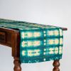 Raffia Shibori Table Runner - Cocoon & Moth Pattern-Emerald | Linens & Bedding by Tanana Madagascar. Item composed of fabric