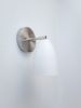 Satin Nickel Wall Lamp - Matte White and Brushed Silver | Sconces by Retro Steam Works. Item made of metal