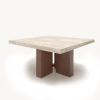 Quadrina Square Dining Table - Genuine Travertine Top | Tables by Holzsch