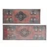Pair of Vintage Turkish Oushak Yastik Scatter Rug | Area Rug in Rugs by Vintage Pillows Store. Item composed of cotton & fiber