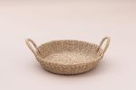 Woven Round Tray I All Natural | Decorative Tray in Decorative Objects by NEEPA HUT. Item composed of fiber