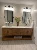 Model #1016 - Custom Double Sink Bathroom Vanity | Countertop in Furniture by Limitless Woodworking. Item made of maple wood works with contemporary & country & farmhouse style