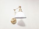 Swinging Arm Adjustable Wall Light, Brushed Brass Farmhouse | Sconces by Retro Steam Works. Item composed of brass