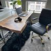 Walnut Computer Solid Wood Desk | Tables by Ironscustomwood. Item made of walnut & steel