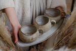 SET of (2 mugs) Earthling - "Home" - organic natural shape | Drinkware by Laima Ceramics. Item composed of stoneware in minimalism style