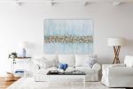 Gold leaf golden painting gold wall art blue 3d textured | Oil And Acrylic Painting in Paintings by Berez Art. Item made of canvas works with modern style