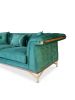 Un Jasmin , 87''  Rolled Arm Sofa, Emerald Green Velvet Upho | Couch in Couches & Sofas by Art De Vie Furniture