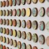 Two Hundred and Fifty Six World Map Dots Collage With Gold Leaf | Paintings by Amelia Coward