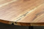 Rainbow Poplar Round Wood Top Cast Iron Amicalola Base | Dining Table in Tables by Alabama Sawyer. Item made of oak wood with metal