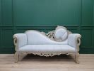 Victorian Style Sofa/Aged Gold Leaf Hand Carved Wood Frame / | Chaise Lounge in Couches & Sofas by Art De Vie Furniture