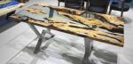 Handmade epoxy table, Transparent Furniture Vivid Edge | Dining Table in Tables by LuxuryEpoxyFurniture. Item made of wood with synthetic