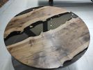 River Smoke Epoxy Resin Round Coffee Table | Dining Epoxy | Dining Table in Tables by LuxuryEpoxyFurniture. Item made of wood with synthetic