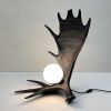 Moose Antler Lamp - Black | Table Lamp in Lamps by Farmhaus + Co.. Item composed of ceramic