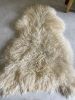 Longhaired Ivory Gotland | Small Rug in Rugs by East Perry. Item composed of fabric