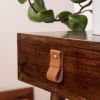Small Wide Leather Pull [Flat End] | Hardware by Keyaiira | leather + fiber | Artist Studio in Santa Rosa. Item composed of leather
