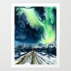 Aurora Borealis | Prints by Brazen Edwards Artist. Item made of canvas with paper