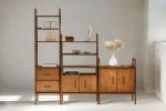 Mid century bookcase, Scandinavian bookshelf, home storage | Book Case in Storage by Plywood Project. Item composed of oak wood in minimalism or mid century modern style