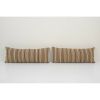 10" x 26" Set Vintage Striped Organic Hemp Kilim Pillow | Sham in Linens & Bedding by Vintage Pillows Store. Item made of cotton with fiber