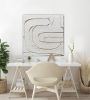 White Textured Minimalist Wall Sculpture | Mixed Media in Paintings by Berezart. Item made of canvas & paper compatible with boho and minimalism style