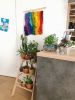XL Rainbow wall hanging tapestry boho | Wall Hangings by Awesome Knots. Item made of wood with cotton
