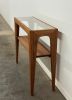 Glass Top Console Table – Mid-Century Modern Entryway or Sofa Table, Solid Wood Hardwood, Handcrafted, Made in USA | Clock in Decorative Objects by Niaa