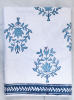 Table Throw - Lotus (Large), Lotus Blue & Navy, 60" x 60" | Linens & Bedding by Mended. Item made of cotton