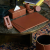 Cognac Leather Office Set | Decorative Objects by Rikan
