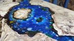 Living edge dining table, Ocean Sea epoxy resin table | Tables by LuxuryEpoxyFurniture. Item made of wood with synthetic