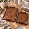 Handmade Serving Tray Set of 2, Wood Marquetry Decorative Trays, Luxury Home Decor, | Serveware by Vesta Corte