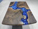 Custom Order Ocean River Epoxy Coffee Table - Blue Epoxy | Dining Table in Tables by LuxuryEpoxyFurniture. Item composed of wood & synthetic