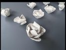 Hand-sculpted Clay Peony Tulip Wall Sculpture – Set of 12 | Wall Hangings by Leramic