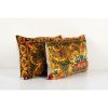 Set of Two Yellow Velvet Lumbar, Tribal Ethnic Pillow | Sham in Linens & Bedding by Vintage Pillows Store. Item composed of cotton & fiber