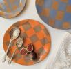 Orange Check Serving Platter | Serveware by Rosie Gore. Item made of ceramic