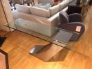 Clasp Console table | Tables by Greg Sheres. Item made of steel with glass