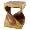 Haussmann® Wood Twist End Table 15 x 15 x 20 inch High Oak | Tables by Haussmann®